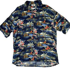 Pierre Cardin Mens Rayon Hawaiian Shirt